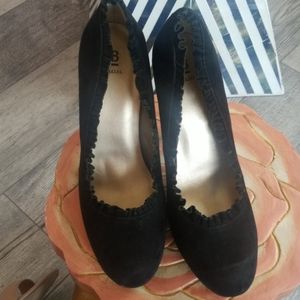 Black suede heels